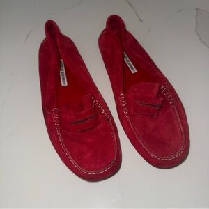Manolo Blahnik Red Suede Flats 39 / 8.5